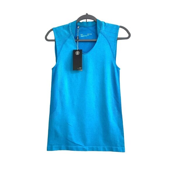 MWT Under Armour UA Womens Tank Top Fitted size SM Blue Training - Picture 1 of 10